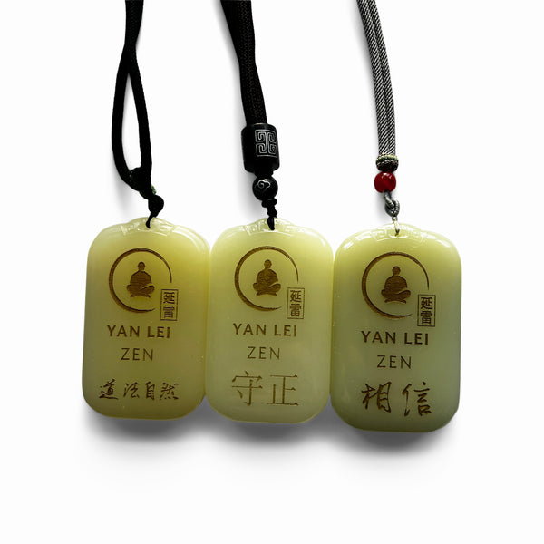 Zen Buddha - Zen - Green Jade Amulet