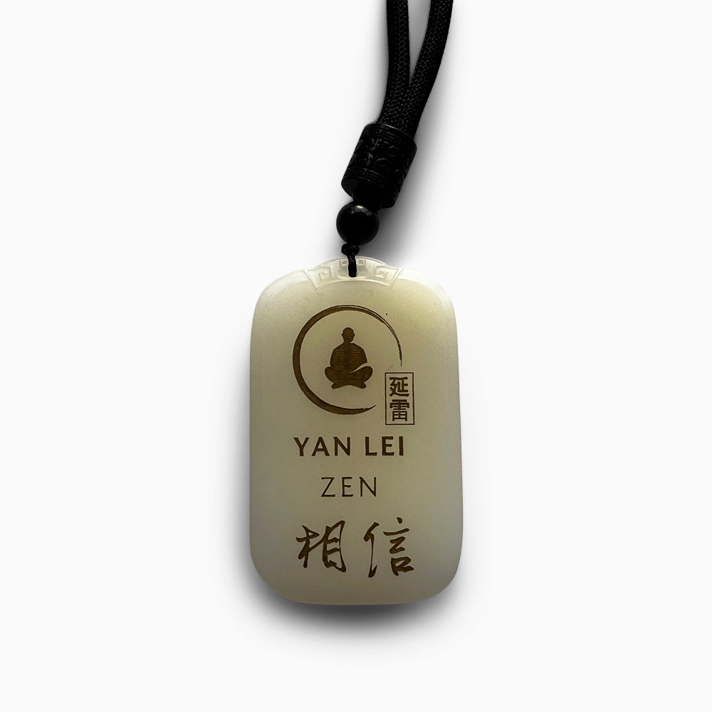 Zen Buddha - Believe - White Amulet